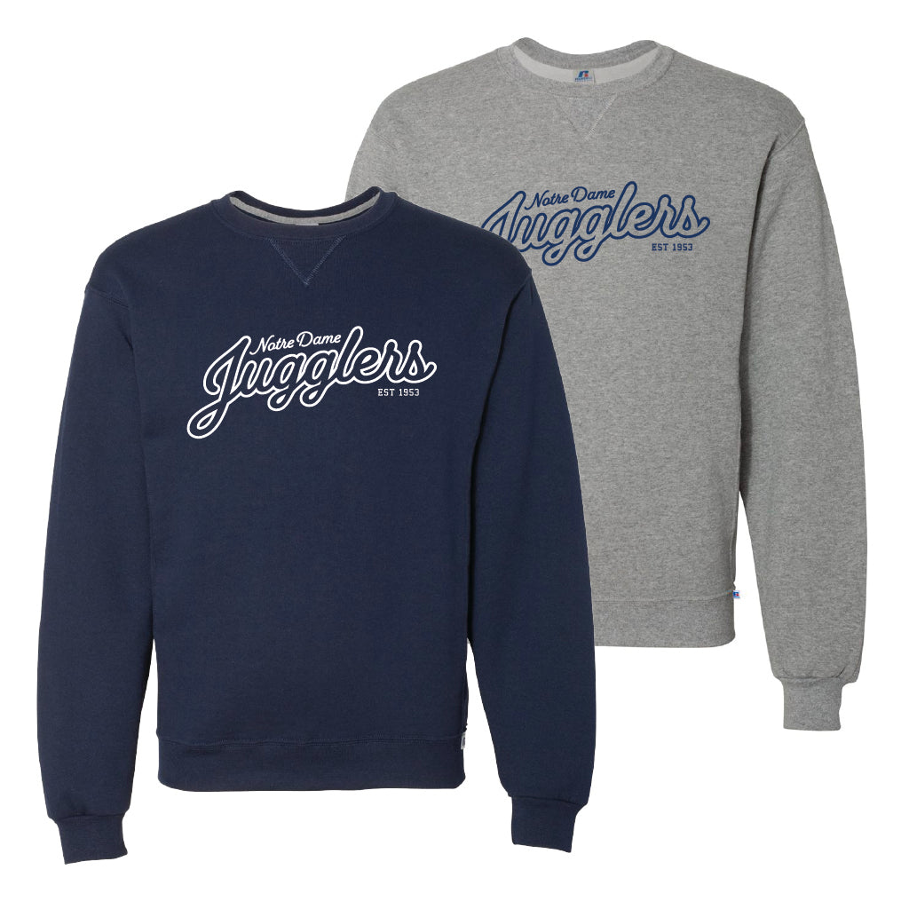 ND Jugglers Script Russel Athletic® Dri Power® Crewneck Sweatshirt