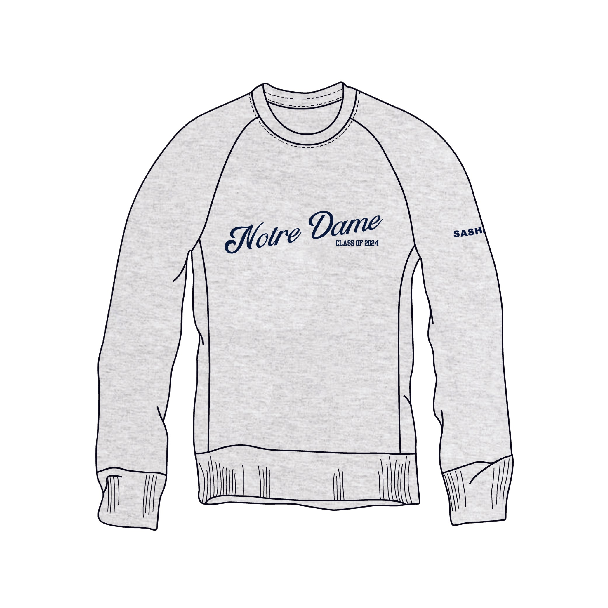 Notre Dame Grad 2024 Custom Heritage Campus Crew Sweatshirt